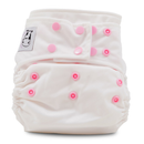 Moo Moo Kow One Size Pocket Diapers Snap - White Pink Snap