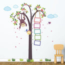 Walplus Monkey Tree Height Grow Chart Wall Decals 90x30cm 4pcs