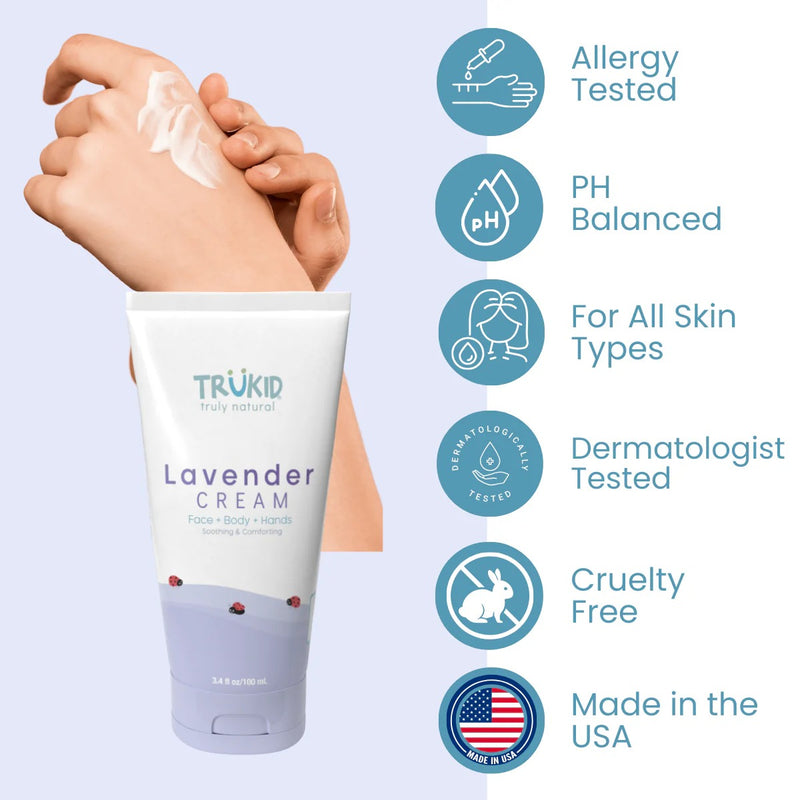 TruKid TruBaby Lavender Face+ Body + Hands Cream, 100 ml Exp-07/26