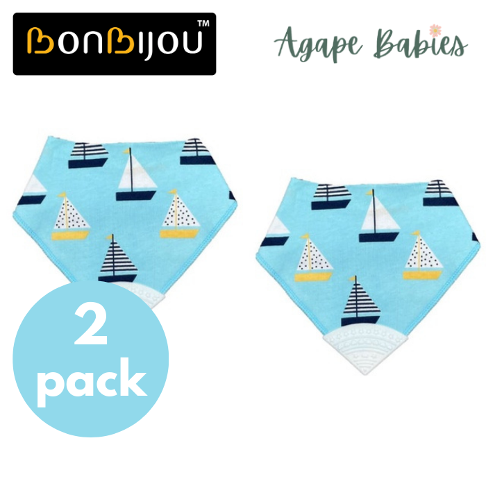 [2-Pack] Bonbijou Teether Bib - Boat
