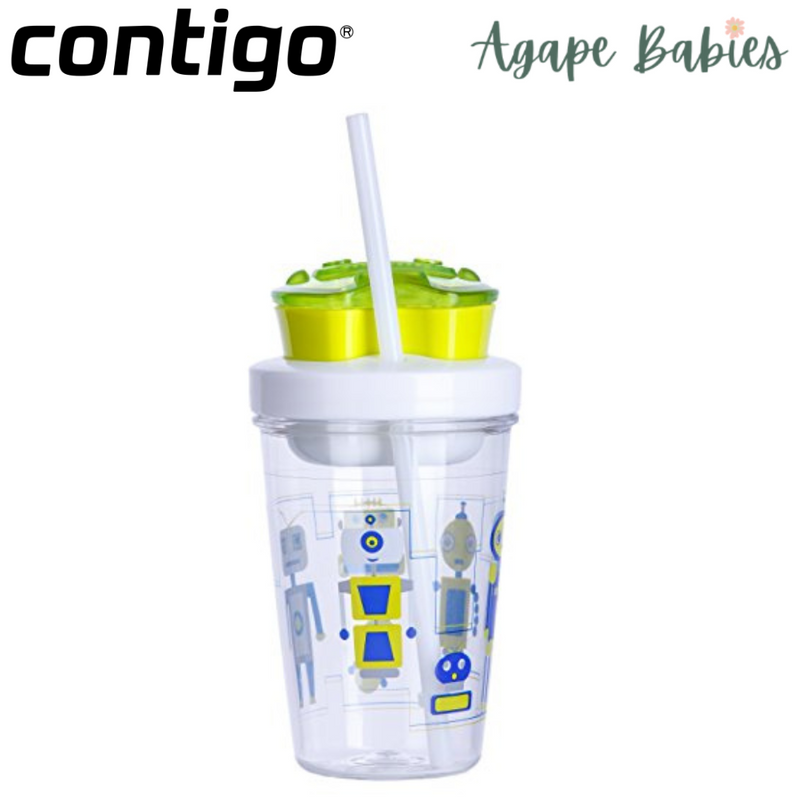 Contigo Bueno Snack Tumbler With Straw 350ml - Robot Green