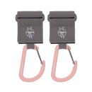 [2-Pack] Lassig Cas Stroller Hooks With Carabiner 2 Pcs - 5 Colors
