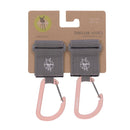 [2-Pack] Lassig Cas Stroller Hooks With Carabiner 2 Pcs - 5 Colors