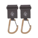 [2-Pack] Lassig Cas Stroller Hooks With Carabiner 2 Pcs - 5 Colors