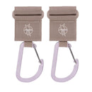 [2-Pack] Lassig Cas Stroller Hooks With Carabiner 2 Pcs - 5 Colors