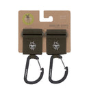 [2-Pack] Lassig Cas Stroller Hooks With Carabiner 2 Pcs - 5 Colors