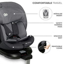 [1-Year Warranty] Kinderkraft Car Seat, I-360, - Grey