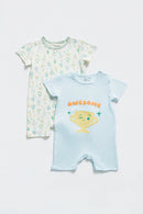 Not Too Big Racket Club Romper 2pk
