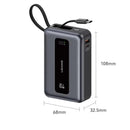 USAMS CD243 65W 3-port ACC Fast Charging Digital Display Power Bank With Type-C Cable 20000mAh - XH Series