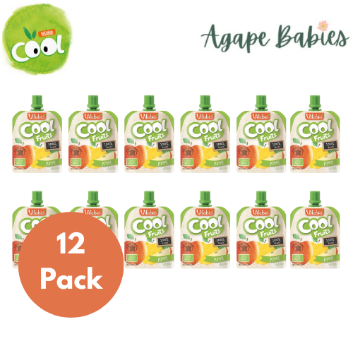 [12-Pack] Vitabio Cool Fruits Apple Organic Smoothie 90g