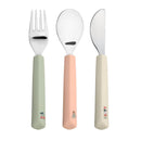 Lassig Cutlery With Silicone Handle 3 Pcs Happy Fruits - 2 Colors