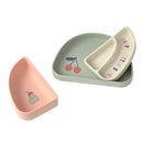 Lassig Silicone Section Dish Set 3 Pcs Happy Fruits - 2 Colors