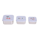 Lassig Snackbox Stainless Steel 3 Pcs Happy Fruits - 2 Colors