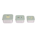 Lassig Snackbox Stainless Steel 3 Pcs Happy Fruits - 2 Colors