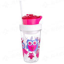 Contigo Bueno Snack Tumbler With Straw 350ml- Owl Pink