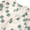 Lassig Short Sleeve Sunsuit - Checkerboard Sea Salt/Green