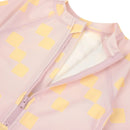 Lassig Short Sleeve Sunsuit - Checkerboard Pale Pink/Yellow