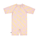 Lassig Short Sleeve Sunsuit - Checkerboard Pale Pink/Yellow