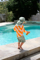 Lassig Sun Protection Flap Hat - Scooter/Dog Green