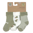 [2-Pack] Lassig Terry Socks GOTS (3 pcs) Assorted Pear Light Khaki