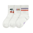 [2-Pack] Lassig Tennis Socks 3 Pcs GOTS Cherry