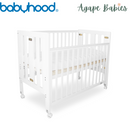 Babyhood Fold N Go Cot Whit + Breathe Eze Tm Standard Cot Mattress 1200 x 600 [Bundle Pack] (1 yr warranty)