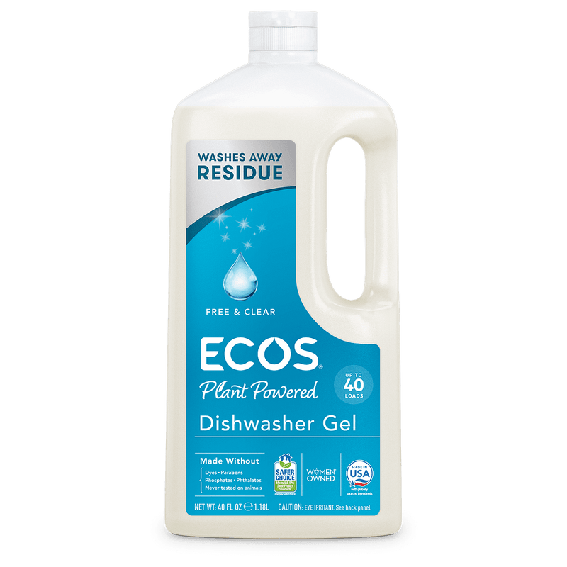 ECOS Dishwasher Gel Free & Clear 40oz/1.18 L Exp: 03/27