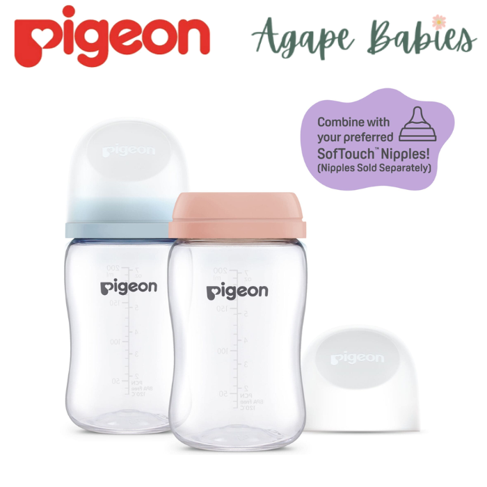 Pigeon SofTouch™ T-Ester Nursing Bottle w/O Nipple - Twin Pack 200ml