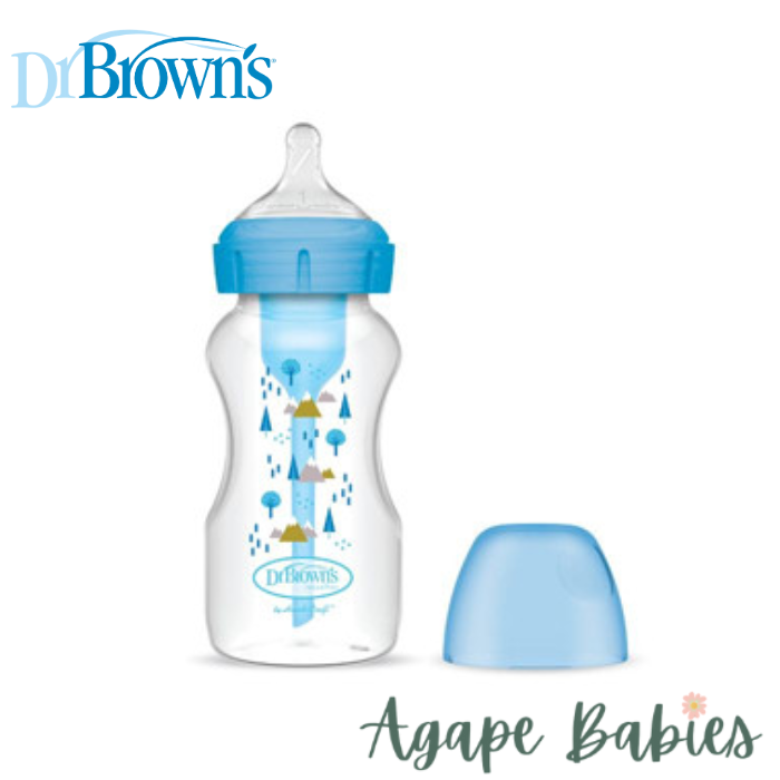 [2-PK ] Dr. Brown’s 9 oz/270 mL PP W-N Anti-Colic Options+ Baby Bottle 1-Pack - 3 Design