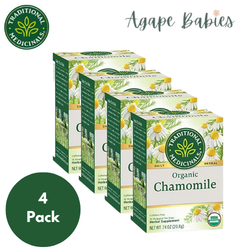 [Bundle Of 4] Traditional Medicinals Organic Chamomile Tea, 16 bags Exp: