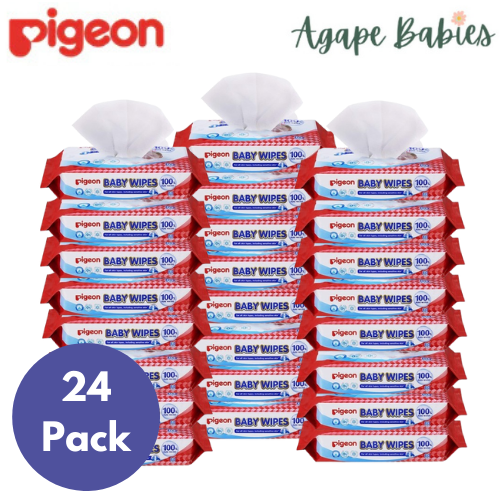 Pigeon Baby Wipes 80 Sheets 100% Pure Water CARTON (Pack Of 24 = Total 1920 Sheets)