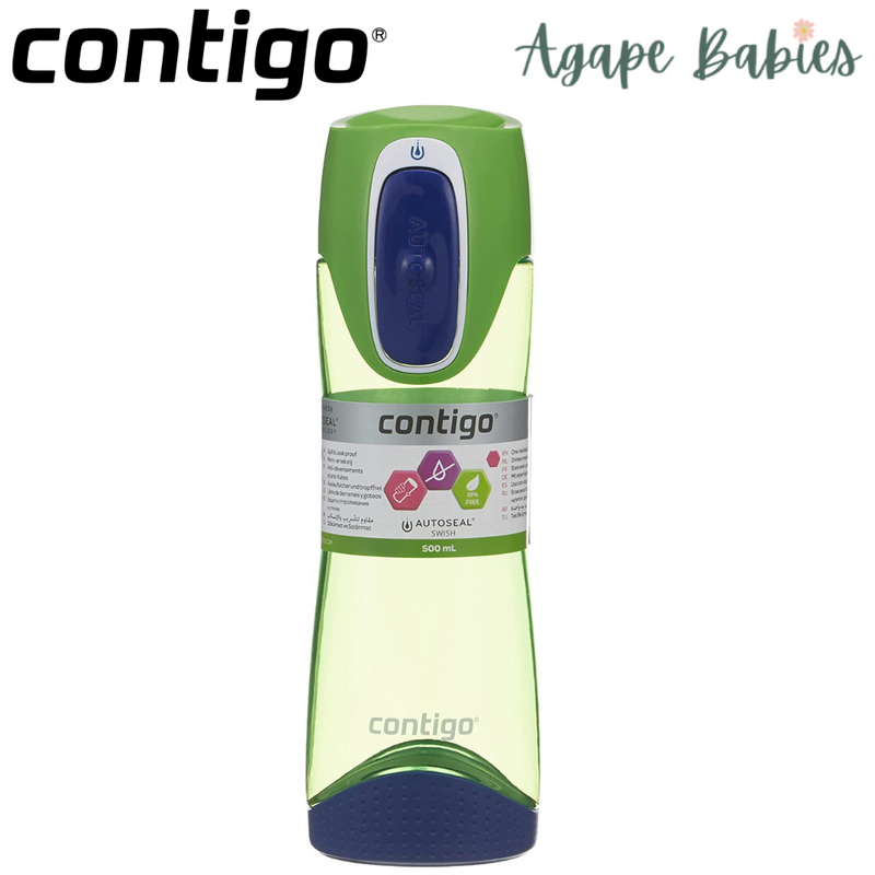 Contigo Autoseal Swish Water Bottles 17oz - Citron/Cobalt