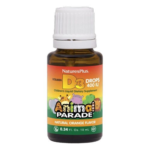 Natures Plus Source of Life Animal Parade Vitamin D3 400 IU Liquid Drops - Orange, 10 ml. Exp: 11/26