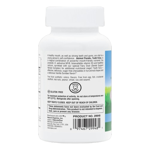 Natures Plus Source of Life Animal Parade Tooth Fairy Children's Chewable - Vanilla, 90 tabs. Exp: 10/27