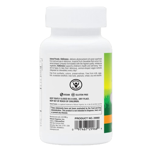 Natures Plus Source of Life Animal Parade KidGreenz Chewable - Tropical Fruit, 90 tabs. Exp: 10/26