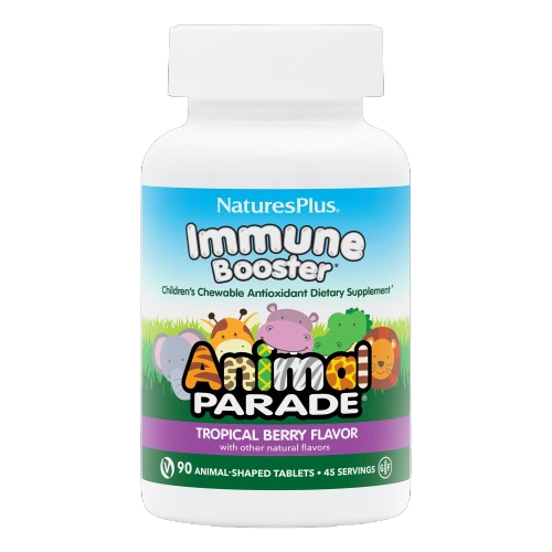 Natures Plus Source of Life Animal Parade Kids Immune Booster - Tropical Berry, 90 tabs. Exp: 04/27