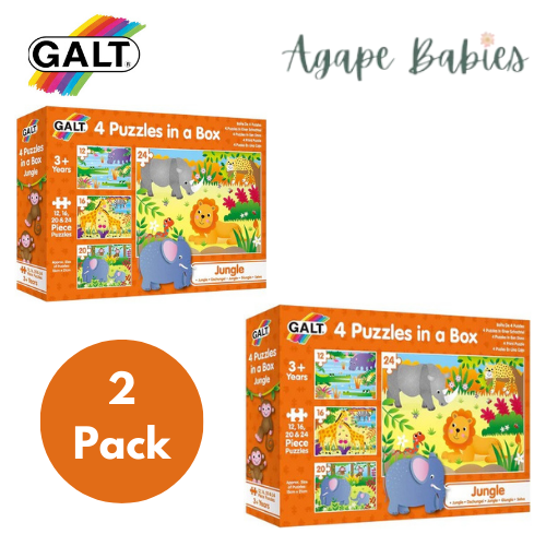 [Bundle Of 2] Galt 4 Puzzles in a Box (Jungle)