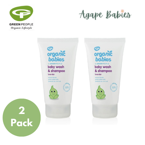 [2-Pack] Green People Organic Babies Baby Wash & Shampoo - Lavender, 150 ml Exp-05/26