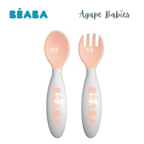 Beaba Ellipse 2nd Stage Ergonomic Cutlery Set (8m+) Nude