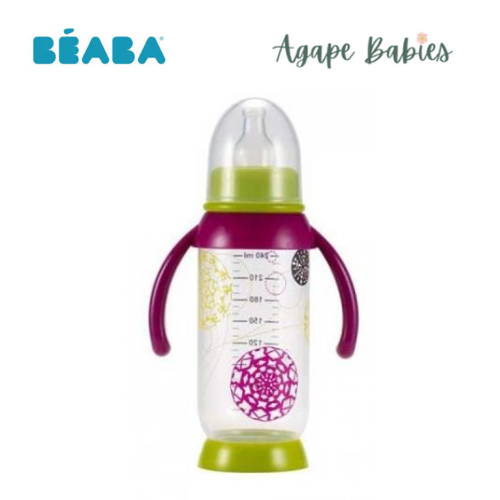 Beaba Gipsy Bottle With Handle 240ml - Purplelime