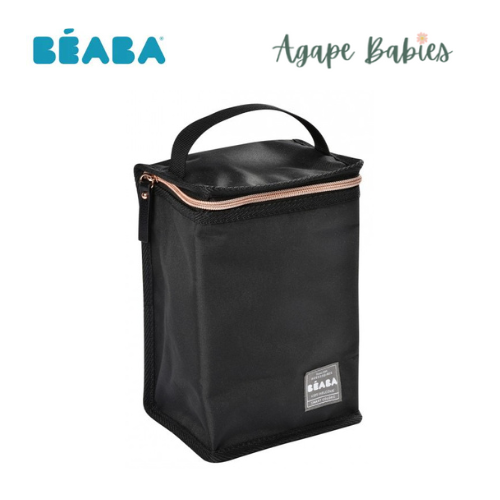 Beaba Isothermal Meal Pouch - Black / Pink Gold