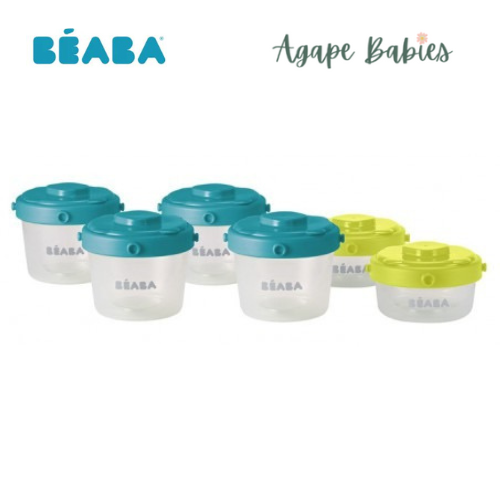 Beaba Portion Clips 60/120 ml (4m+) Pack of 6 - Blue/Neon