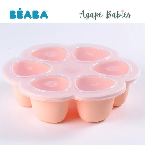 Beaba Silicone Baby Food Portions Tray, 6x150ml Pink