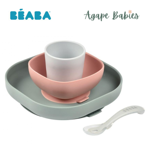 Beaba Silicone Suction Meal Set (4 pcs) - Eucalyptus