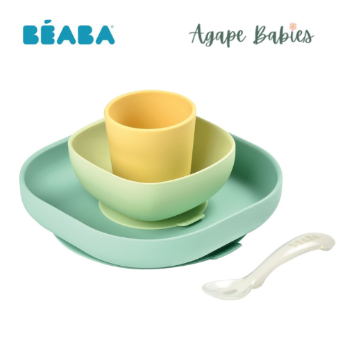 Beaba Silicone Suction Meal Set (4 pcs) - Yellow