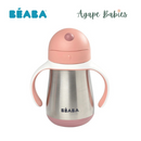 Beaba Stainless Steel Straw Cup 250ml - Vintage Pink