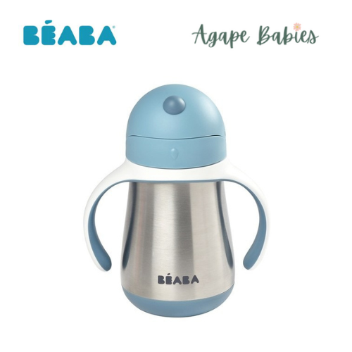 Beaba Stainless Steel Straw Cup 250ml - Windy Blue