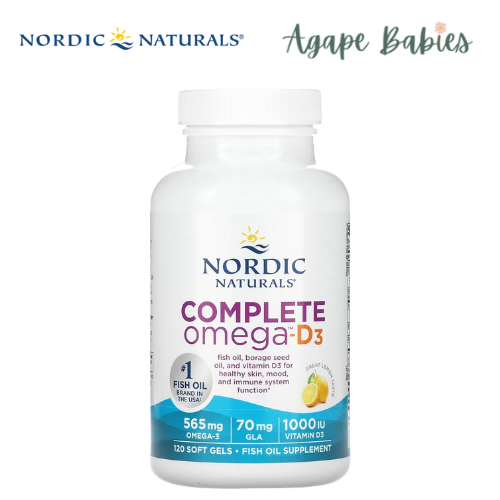 Nordic Naturals Complete Omega-D3 1000 mg - Lemon, 120 sgls.