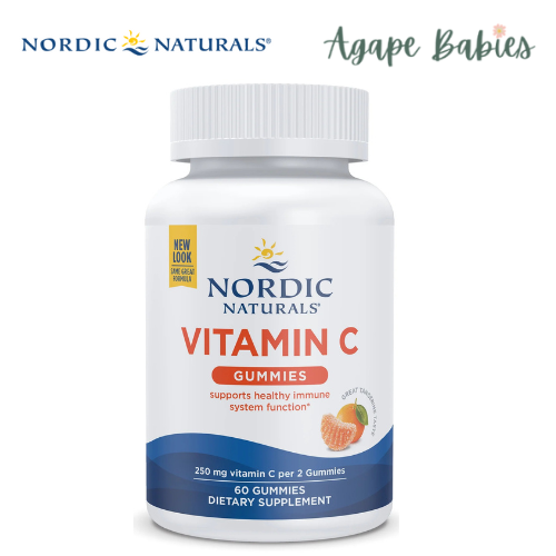 Nordic Naturals Vitamin C Gummies 250 mg - Tart Tangerine, 60 gums.