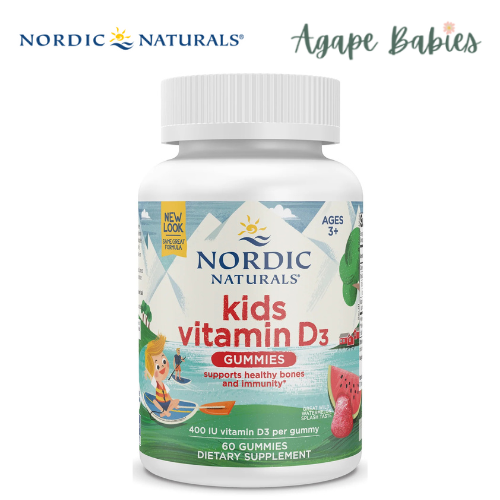 Nordic Naturals Vitamin D3 Gummies KIDS - Wild Watermelon Splash, 60 gums.